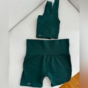 SET Active Dark Green Bike Shorts
